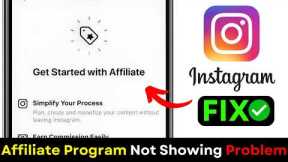Instagram Affiliate Program Not Showing 😱 Fix Now | Make Money Online | Instagram Monetization 2026